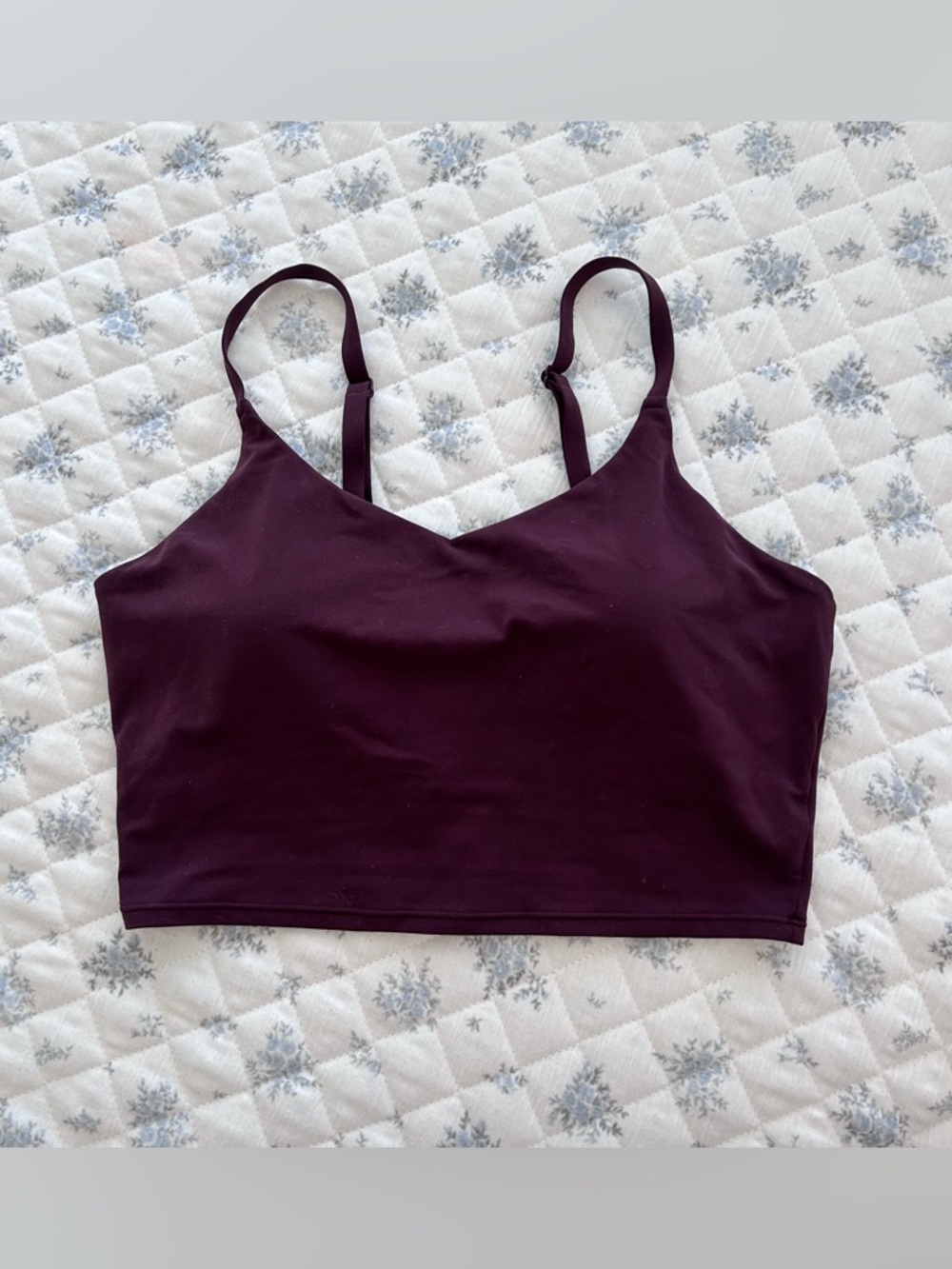 Athleta Burgundy Sport Work out Padded Crop Top • Sz Medium